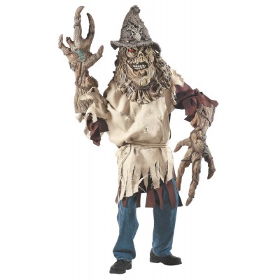 Costume deluxe d'épouvantail effrayant "Scarecrow reacher" mascotte
