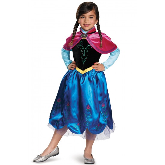 Costume deluxe pour enfant du personnage de Anna dans la Reine des Neiges