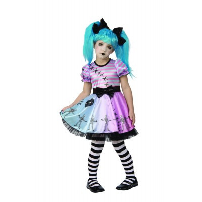 Costume pour enfant de poupée squelette/ Little blue skelly 