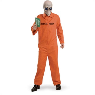 Costume pour adulte d'extra-terrestre "Alien illégal"