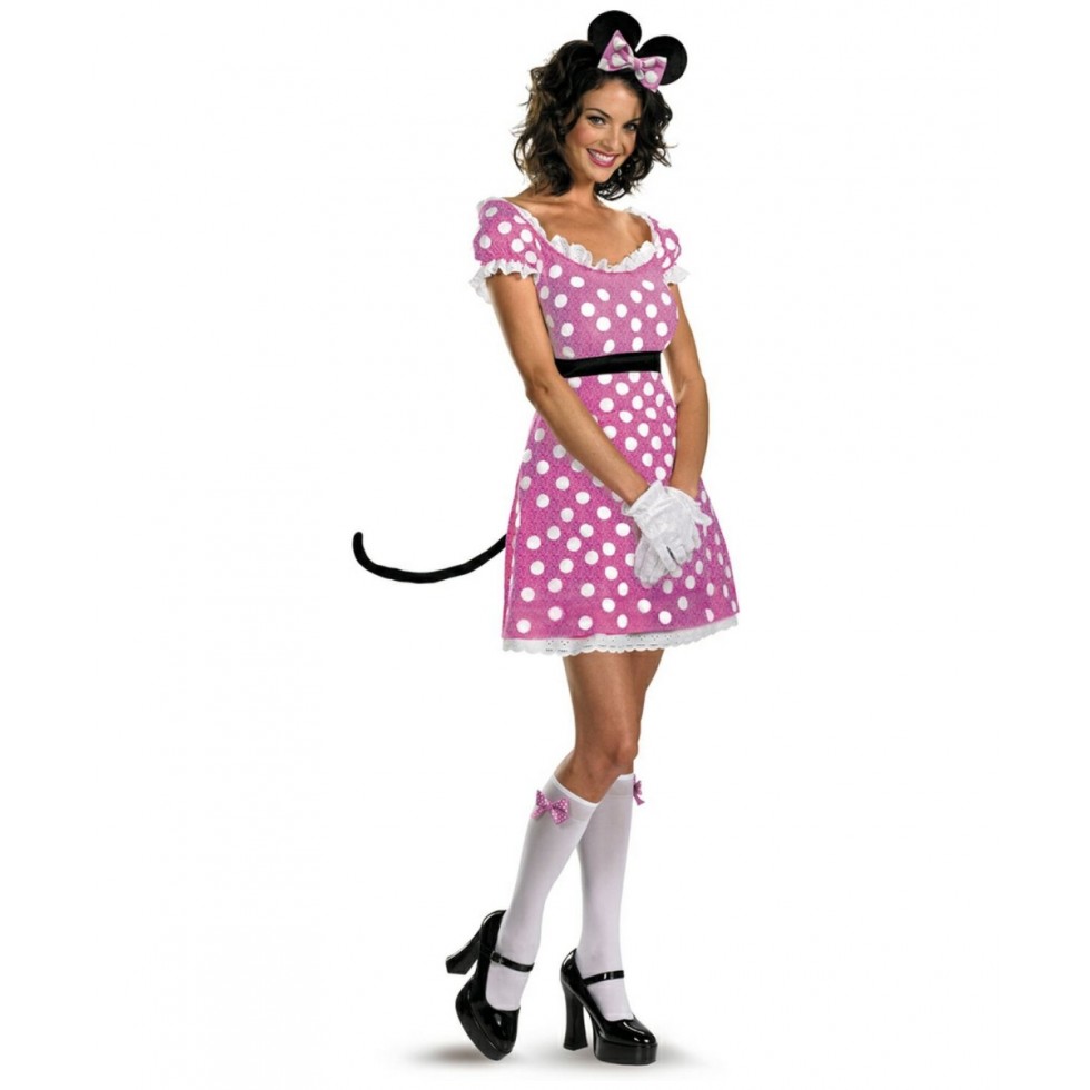 Déguisement de mascotte Mickey et Minnie Mouse Halloween pour adulte