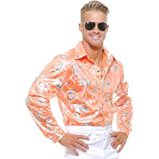 Chemise disco pour adulte de couleur tangerine